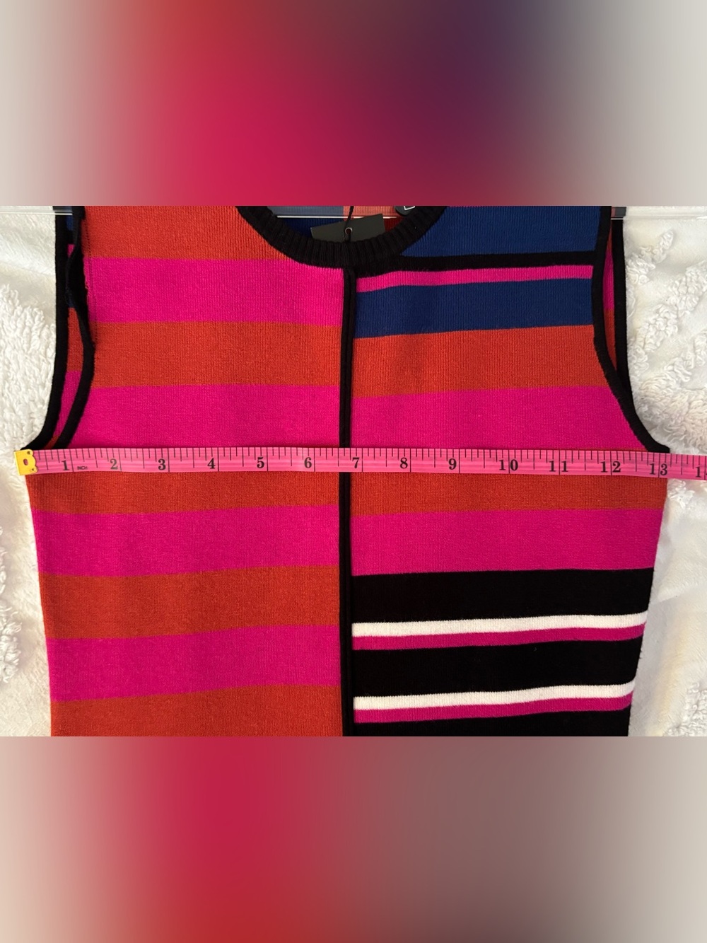 Elie Tahari Selina Stripe Sheath Dress in Pink, Blue & Black - Picture 13 of 16